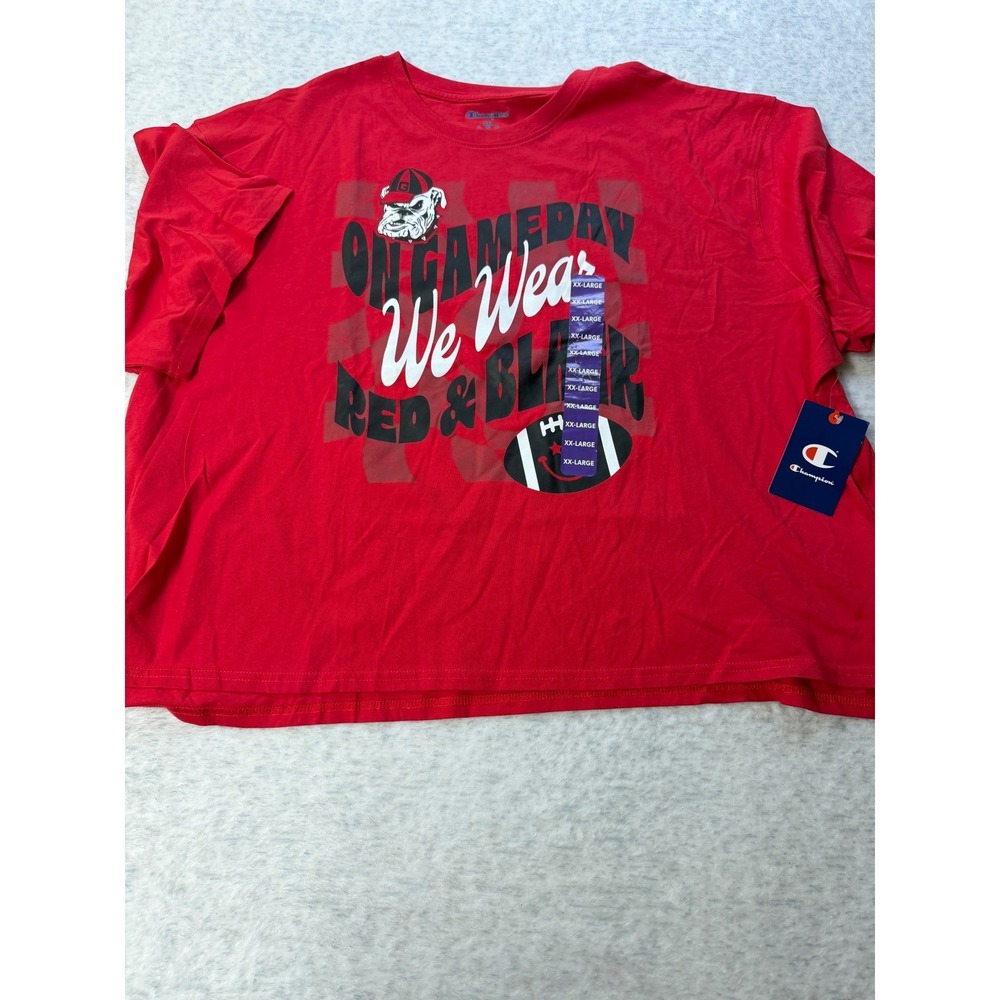 Champion Georgia Bulldogs Womens XXL‎ Red Gameday Graphic T-Shirt AH6597 New
